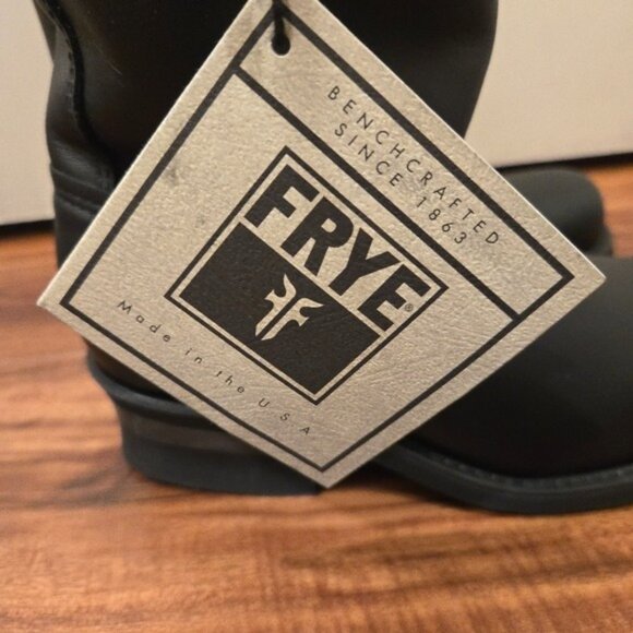 Frye Engineer 77 400 12R Womens Size 8.5 Leather Black Boots Made in USA 122025 - Picture 3 of 13